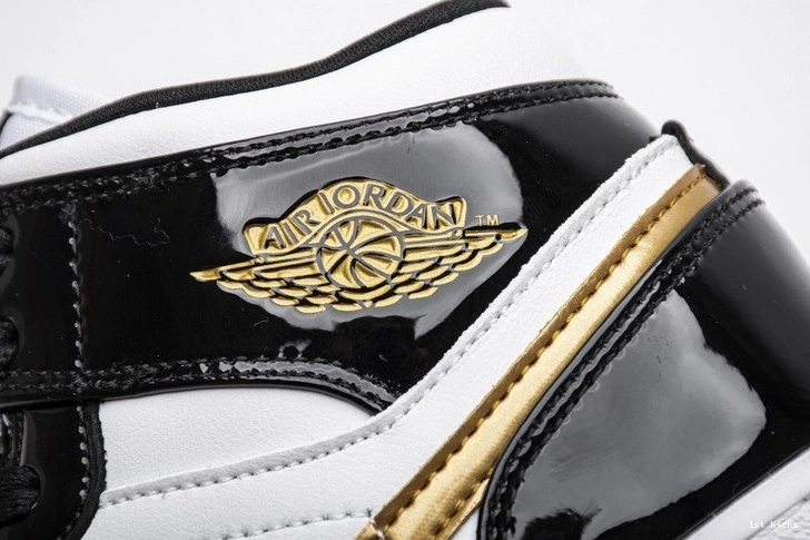 White   Patent Jordan 852542-007 Black 1 Mid Gold 0225